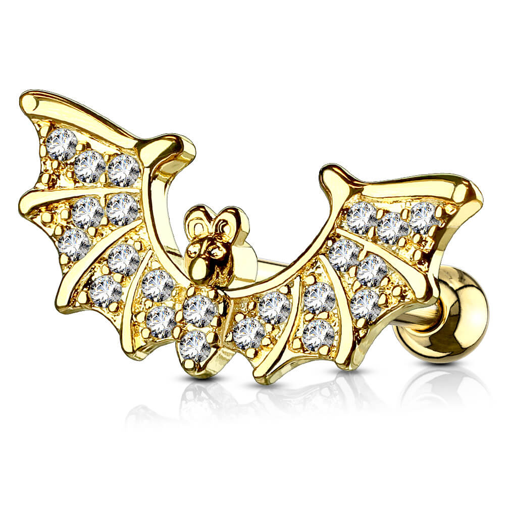 Barbell Fledermaus Zirkonia Gold Silber - Image 7
