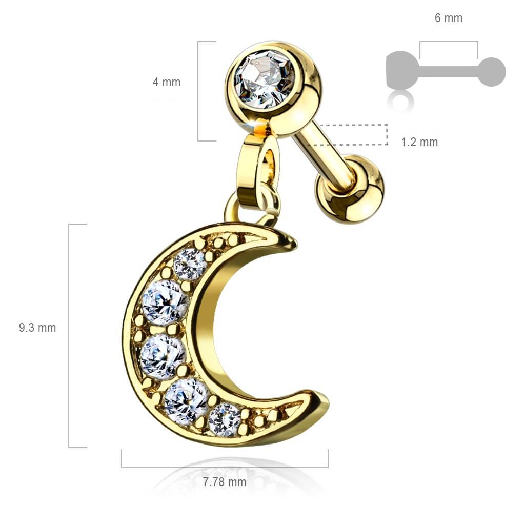 Barbell Mond beweglich Zirkonia - Image 3
