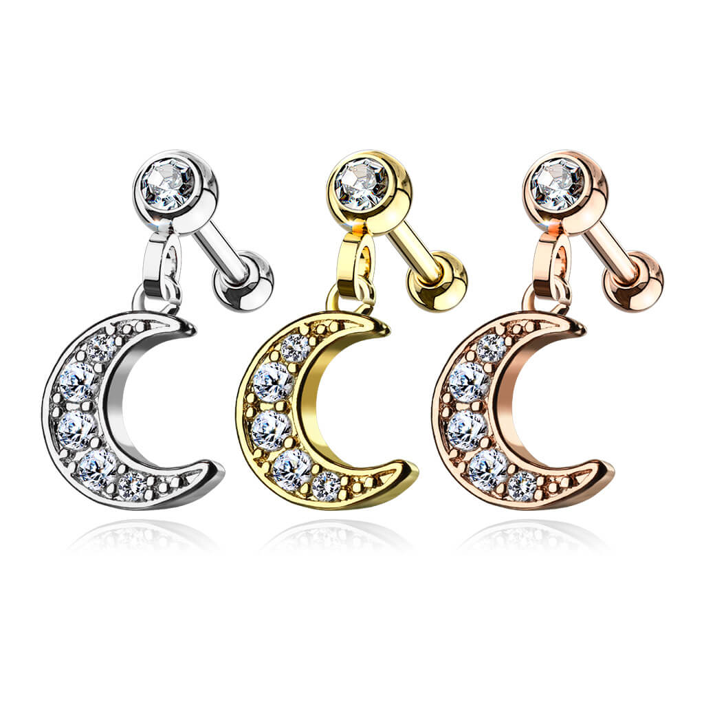 Barbell Mond beweglich Zirkonia - Image 5