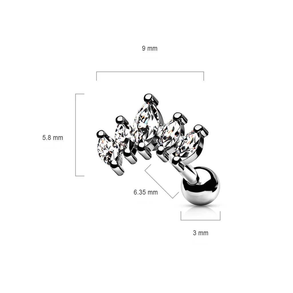 Barbell Marquise Schliff Zirkonia - Image 3