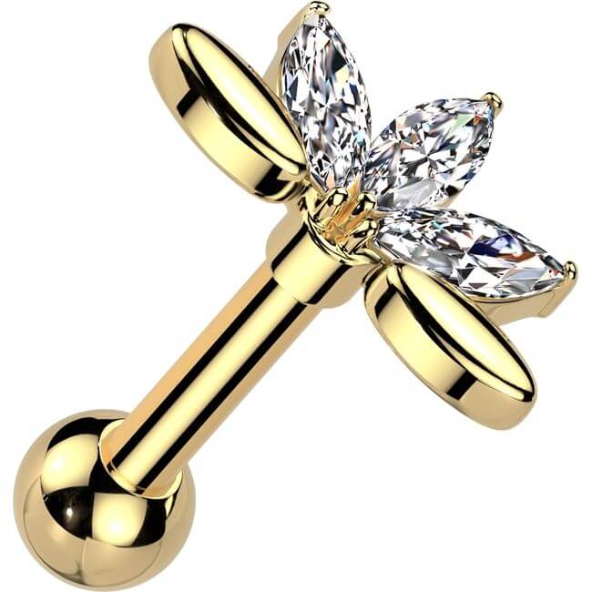 Barbell Fächer 5 Zirkonia Marquise Schliff - Image 3