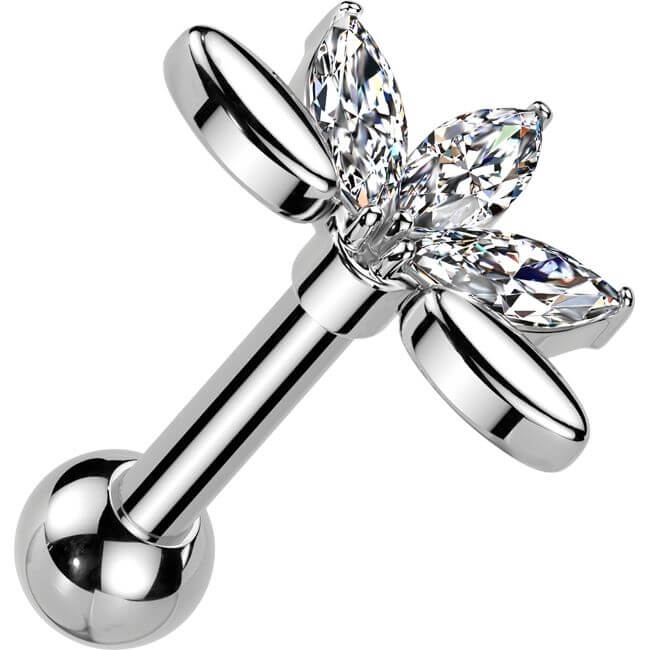 Barbell Fächer 5 Zirkonia Marquise Schliff - Image 4