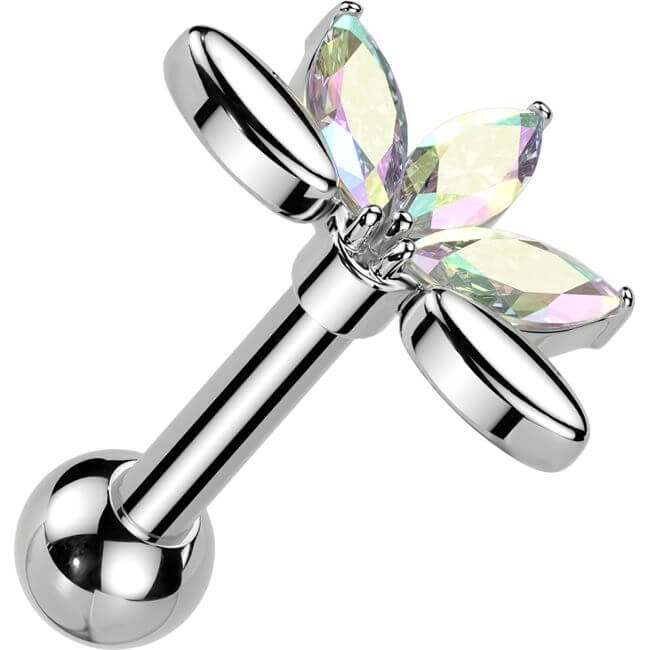 Barbell Fächer 5 Zirkonia Marquise Schliff - Image 5