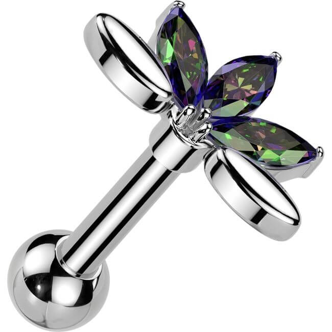 Barbell Fächer 5 Zirkonia Marquise Schliff - Image 6