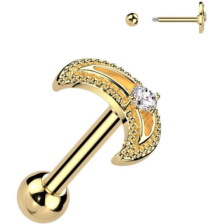 Barbell Mond Zirkonia - Image 2
