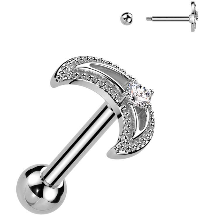 Barbell Mond Zirkonia - Image 3
