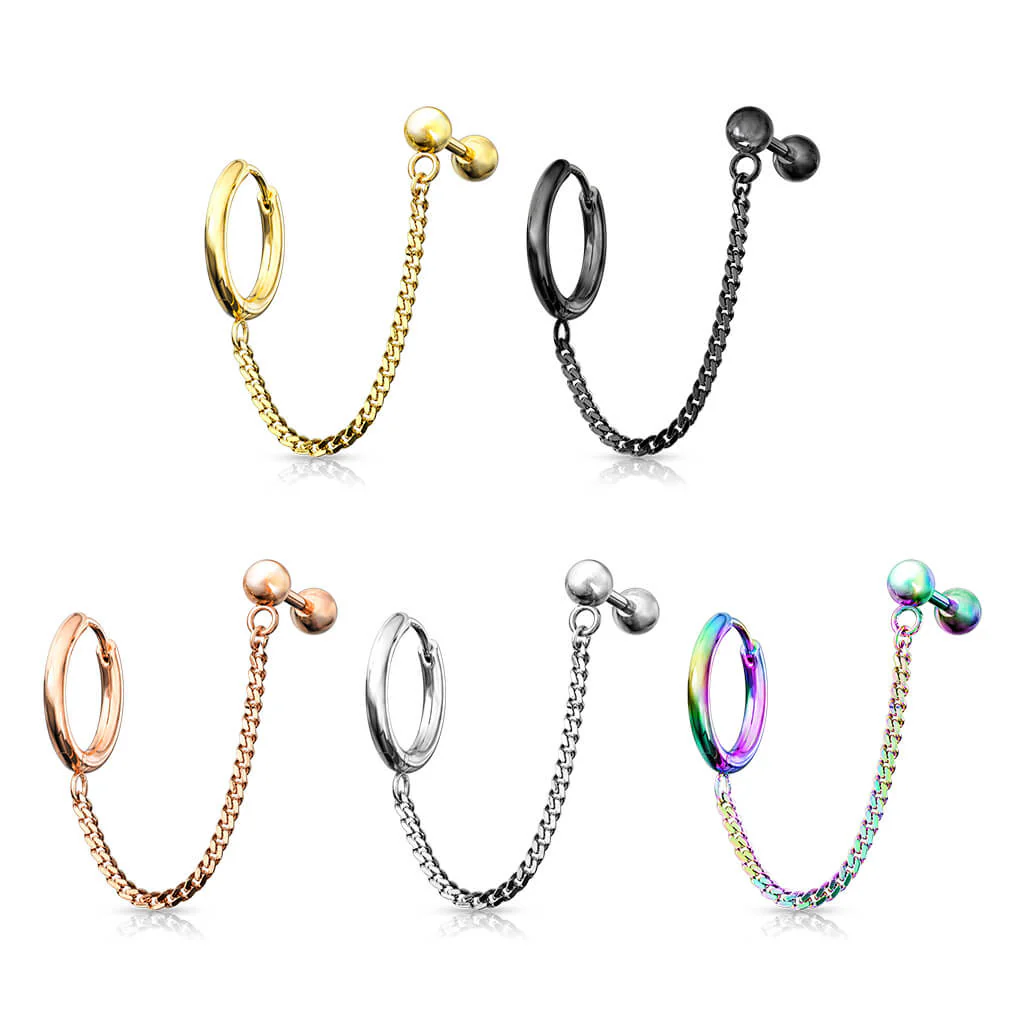 Ohrring Kette Barbell Clicker - Image 5