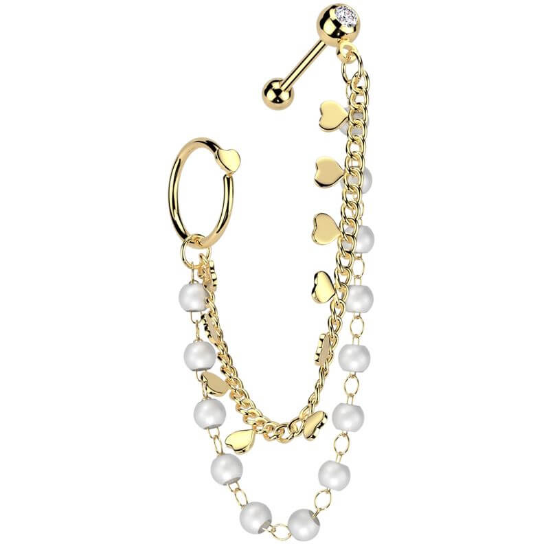 Vorteilspack Barbell Herz Perle Kette Ring