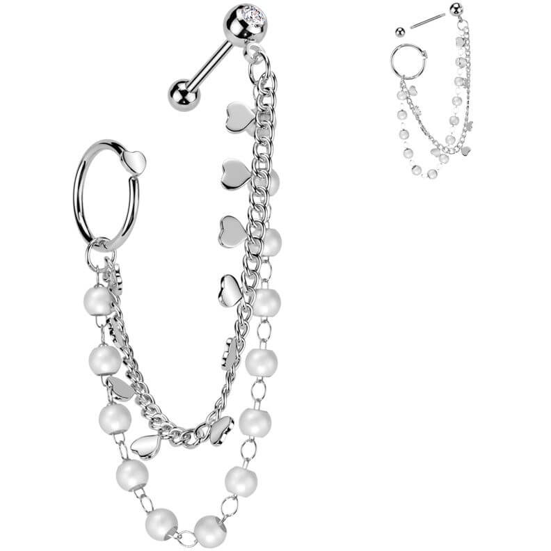 Vorteilspack Barbell Herz Perle Kette Ring - Image 3