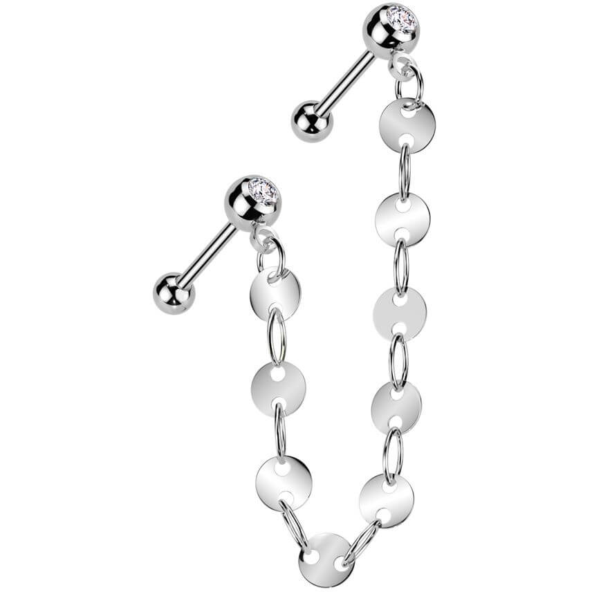 Vorteilspack 2 Zirkonia Barbell Kette