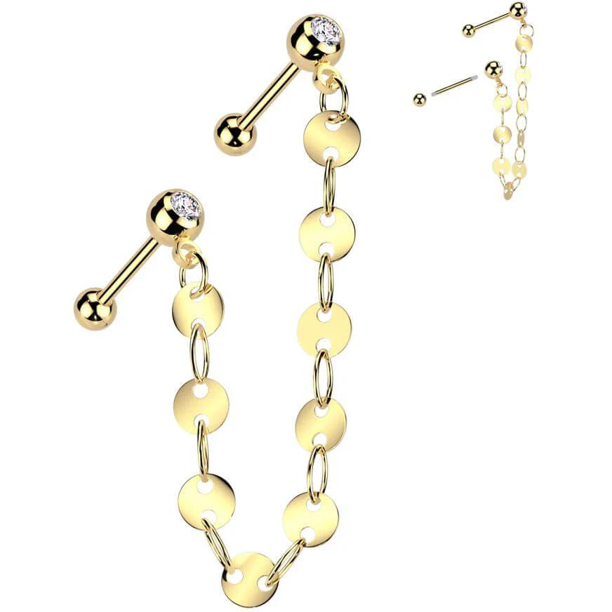 Vorteilspack 2 Zirkonia Barbell Kette - Image 2