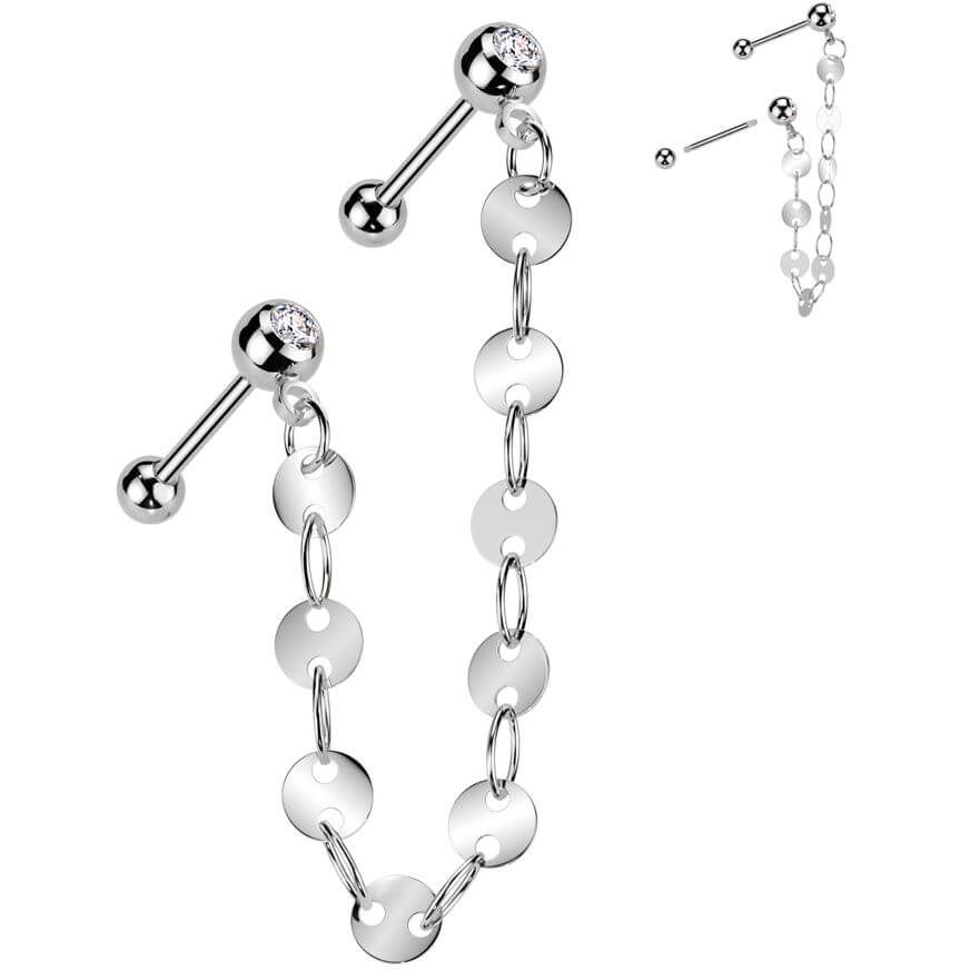 Vorteilspack 2 Zirkonia Barbell Kette - Image 3