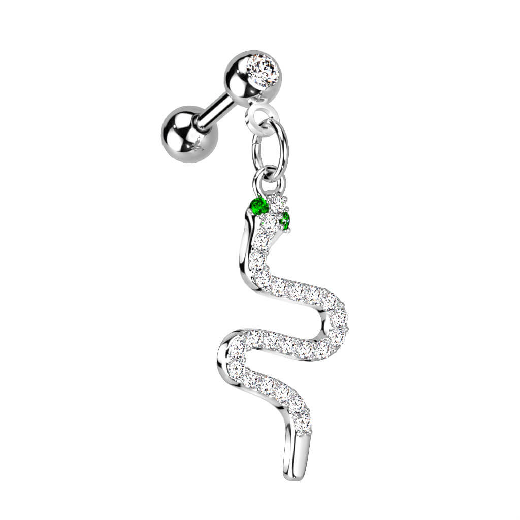 Barbell Schlange Zirkonia Gold Silber - Image 2