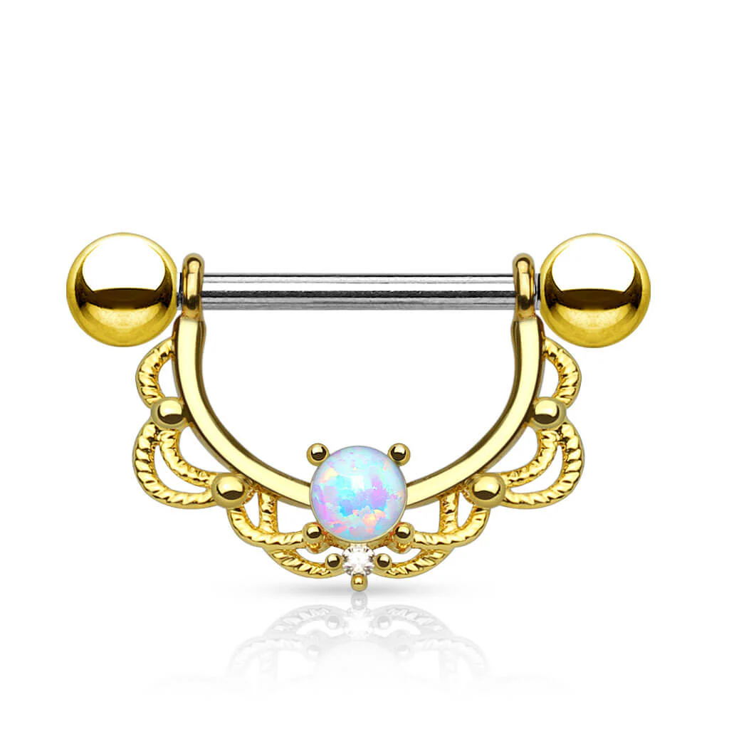 Nippelpiercing Kranz beweglich Opal - Image 2