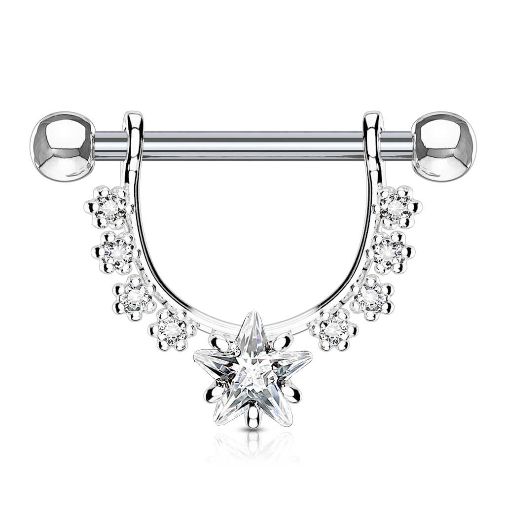 Nippelpiercing Kranz Stern beweglich Zirkonia - Image 2