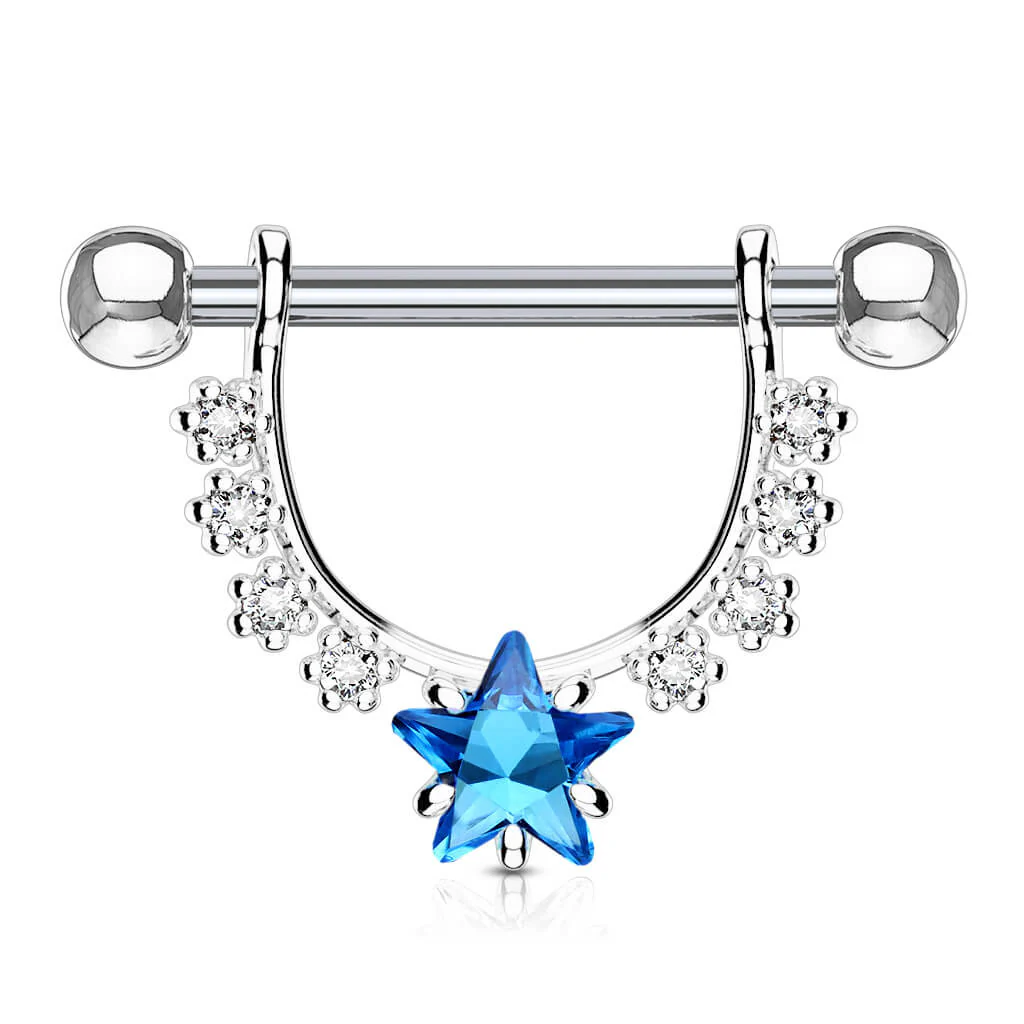 Nippelpiercing Kranz Stern beweglich Zirkonia - Image 3