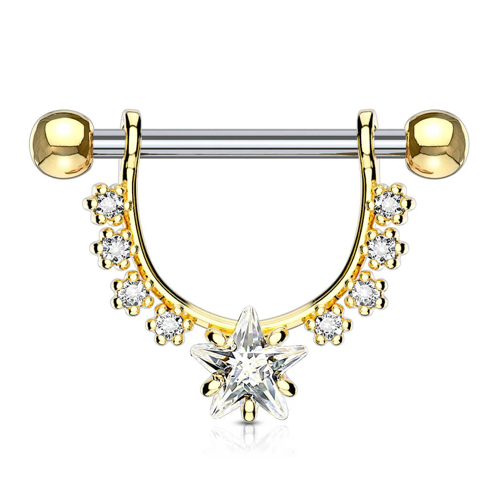 Nippelpiercing Kranz Stern beweglich Zirkonia - Image 4