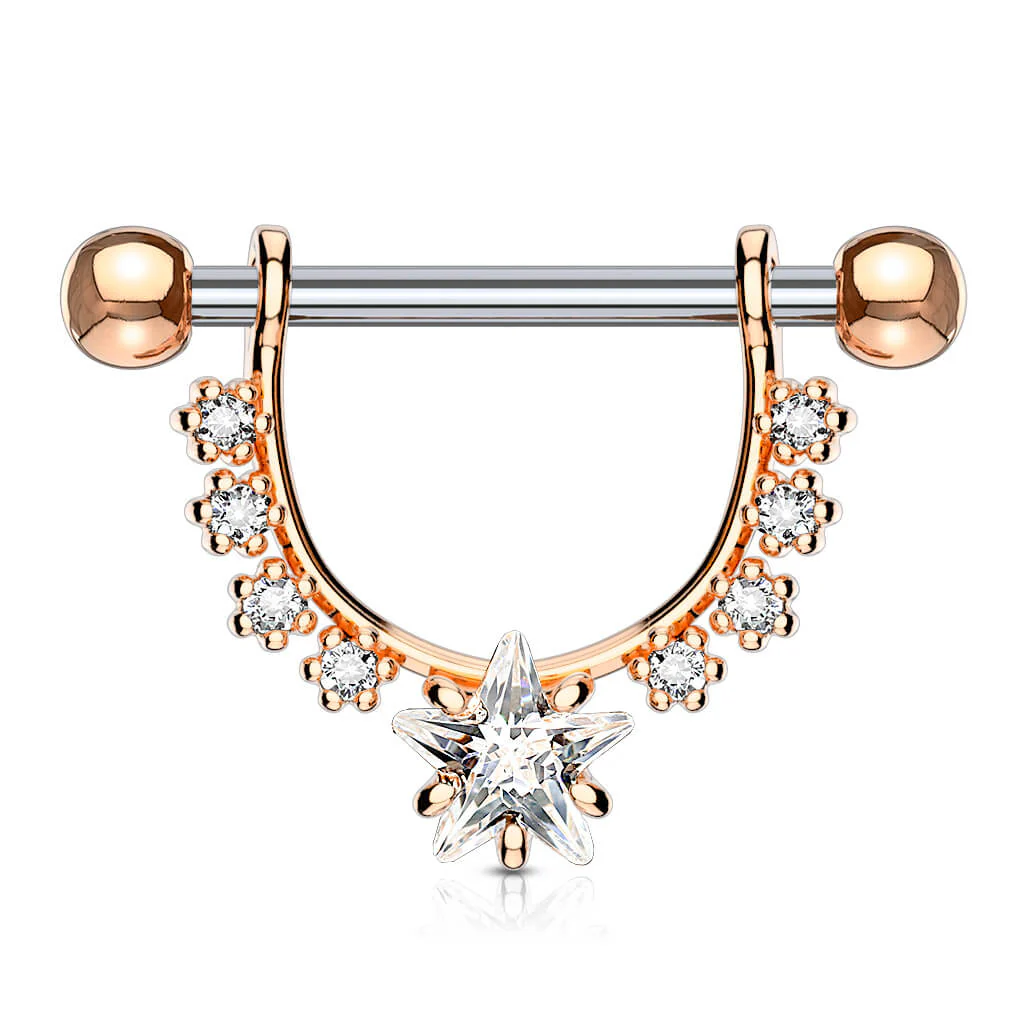 Nippelpiercing Kranz Stern beweglich Zirkonia - Image 5