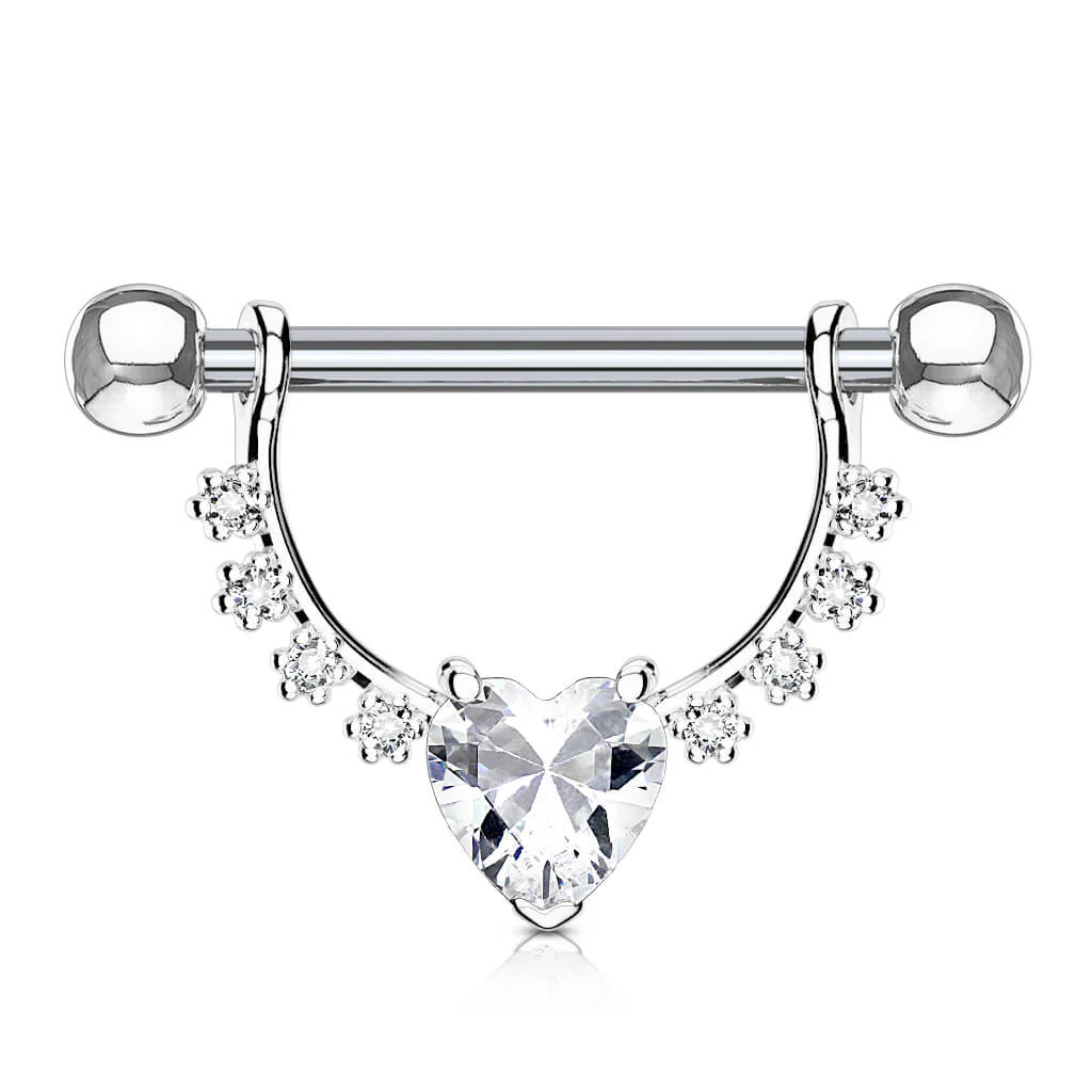 Nippelpiercing Kranz Herz beweglich Zirkonia - Image 2