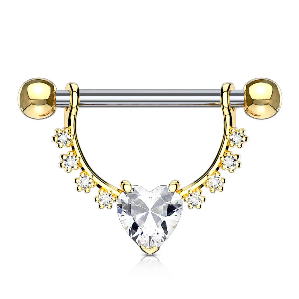 Nippelpiercing Kranz Herz beweglich Zirkonia - Image 4