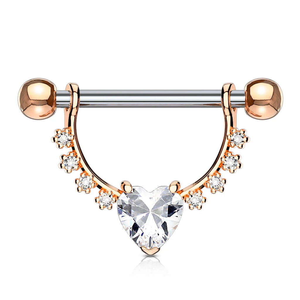 Nippelpiercing Kranz Herz beweglich Zirkonia - Image 5