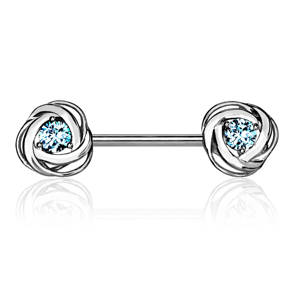Nippelpiercing Rose Zirkonia Gold Silber - Image 8