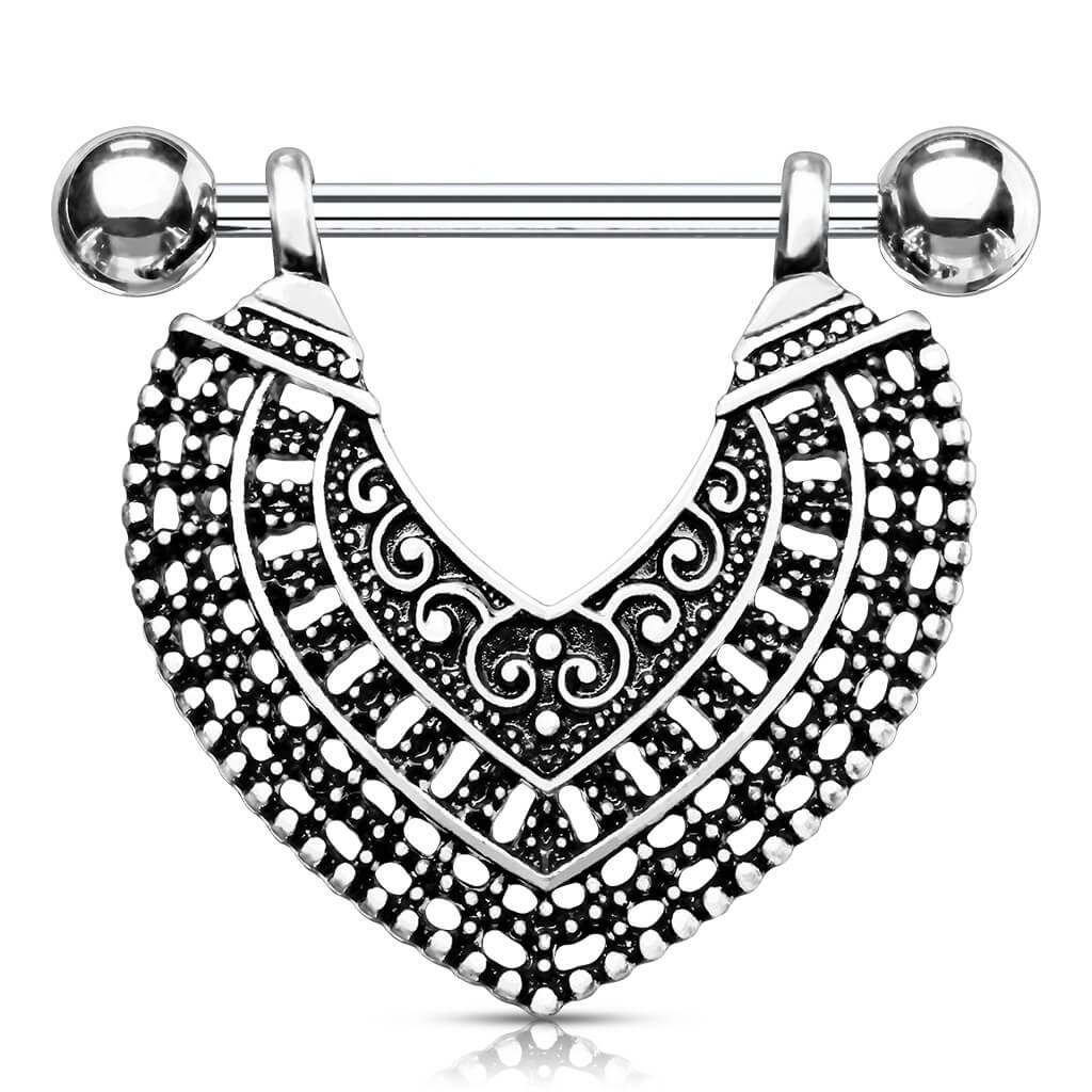 Nippelpiercing Herz beweglich Gold Silber - Image 6
