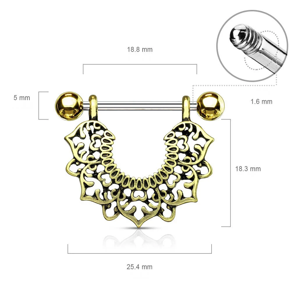 Nippelpiercing Blumenkranz beweglich - Image 3