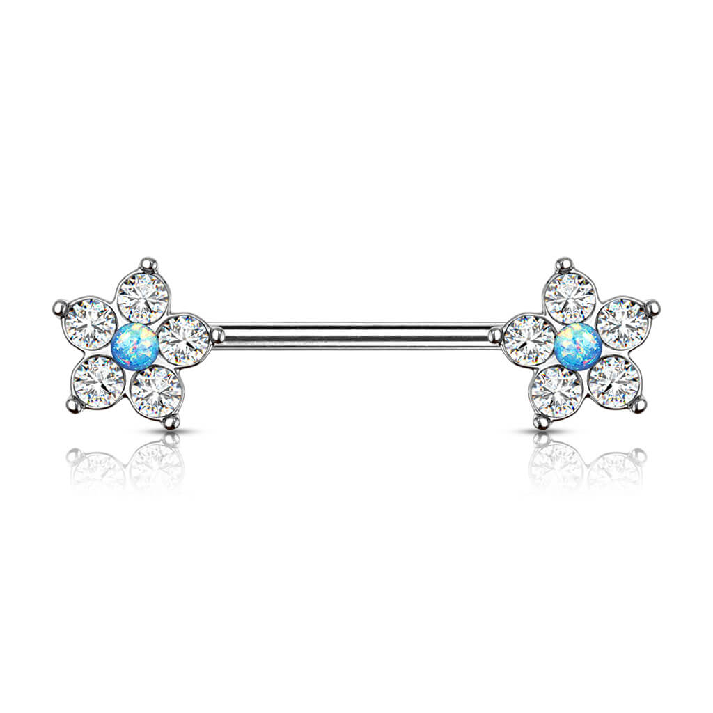Nippelpiercing Blume Zirkonia Silber - Image 2