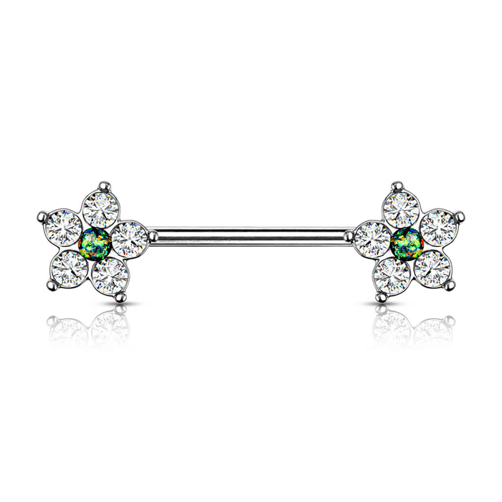 Nippelpiercing Blume Zirkonia Silber - Image 4
