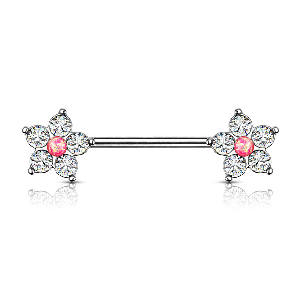 Nippelpiercing Blume Zirkonia Silber - Image 6