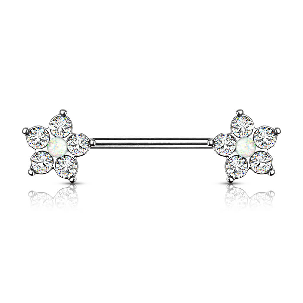 Nippelpiercing Blume Zirkonia Silber - Image 8