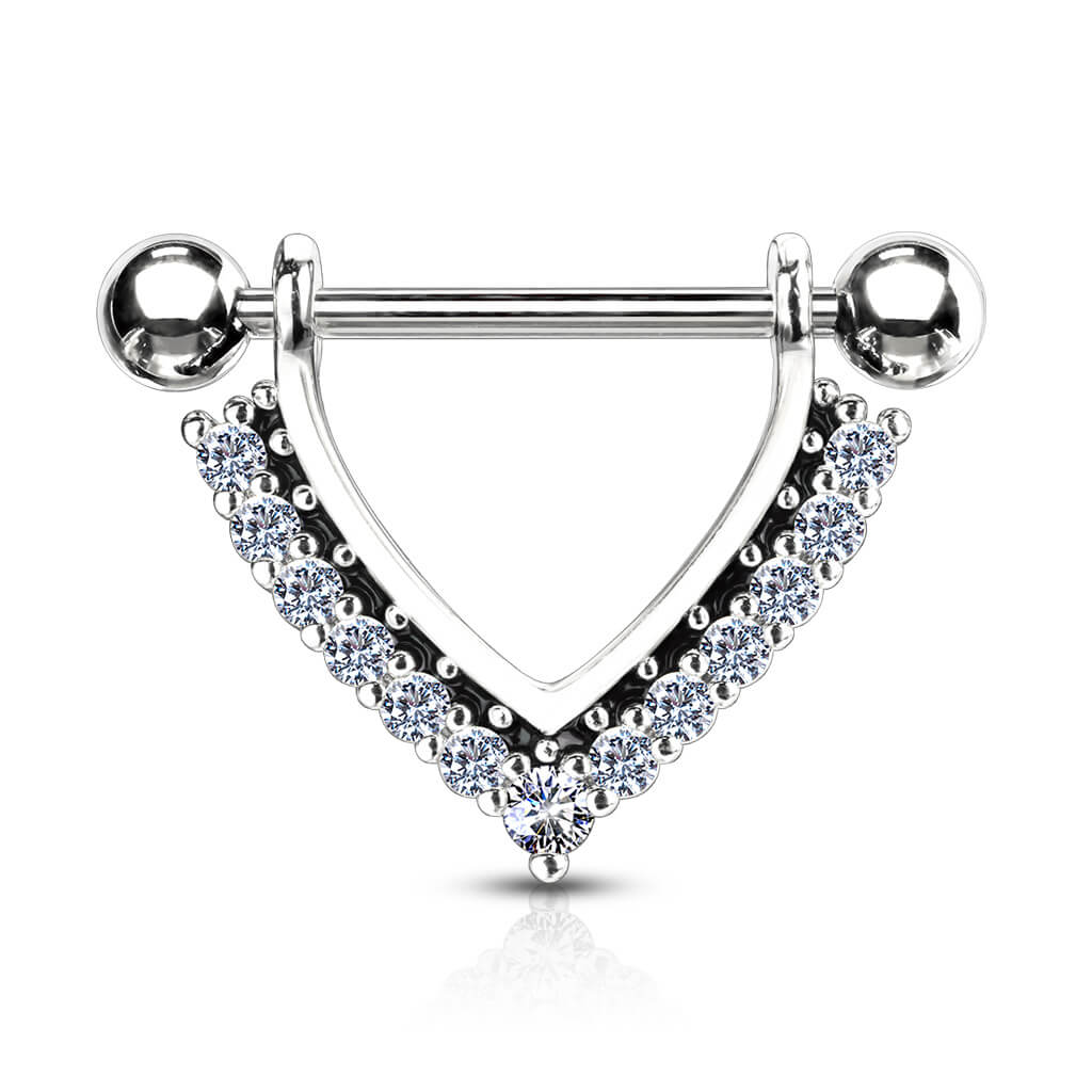 Nippelpiercing Kranz Dreieck beweglich Zirkonia - Image 2