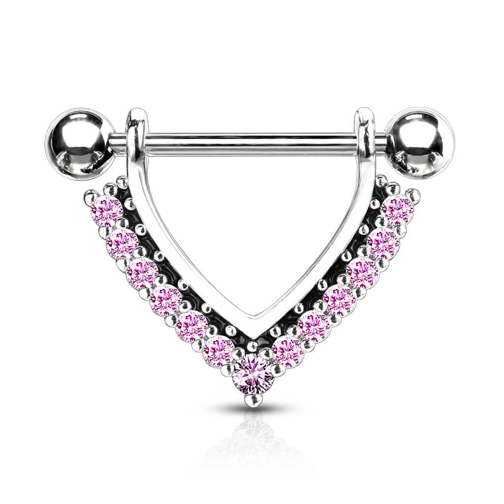 Nippelpiercing Kranz Dreieck beweglich Zirkonia - Image 6