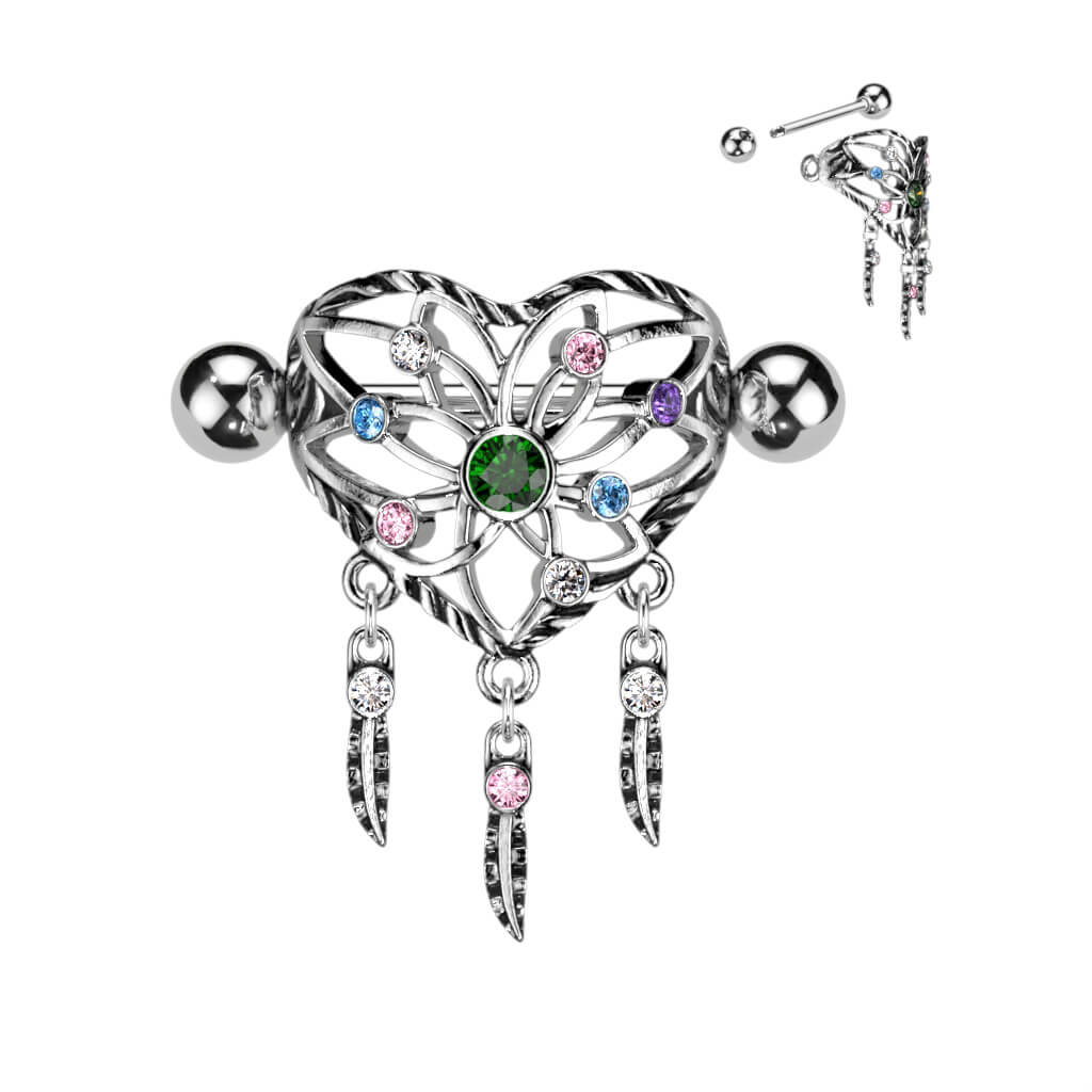 Nippelpiercing Traumfänger Zirkonia Silber - Image 2