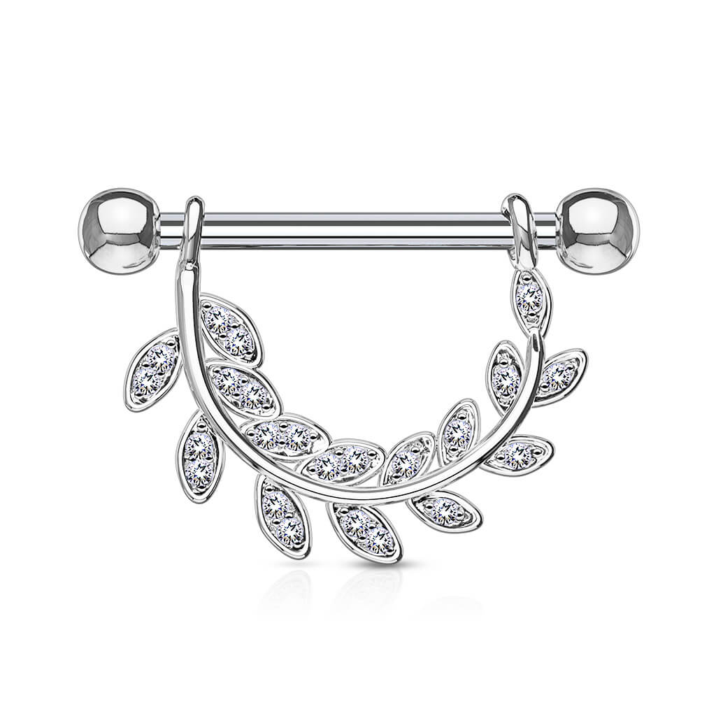 Nippelpiercing Blätter Zirkonia - Image 2