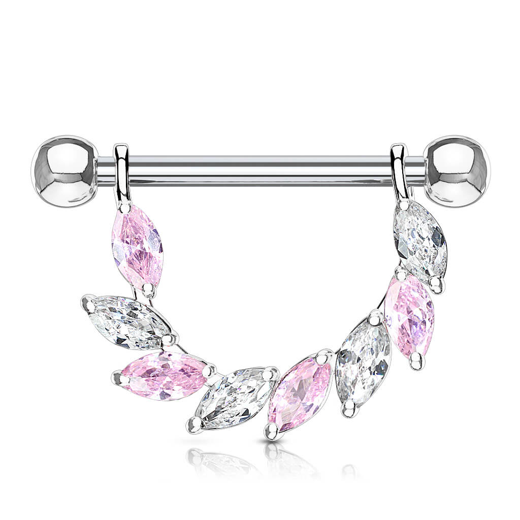 Nippelpiercing Blätter Zirkonia - Image 3