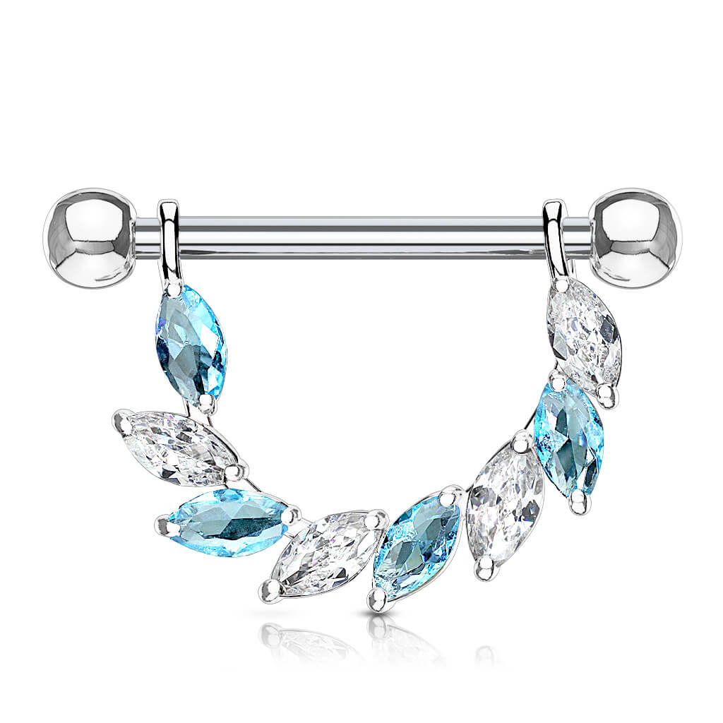 Nippelpiercing Blätter Zirkonia - Image 4
