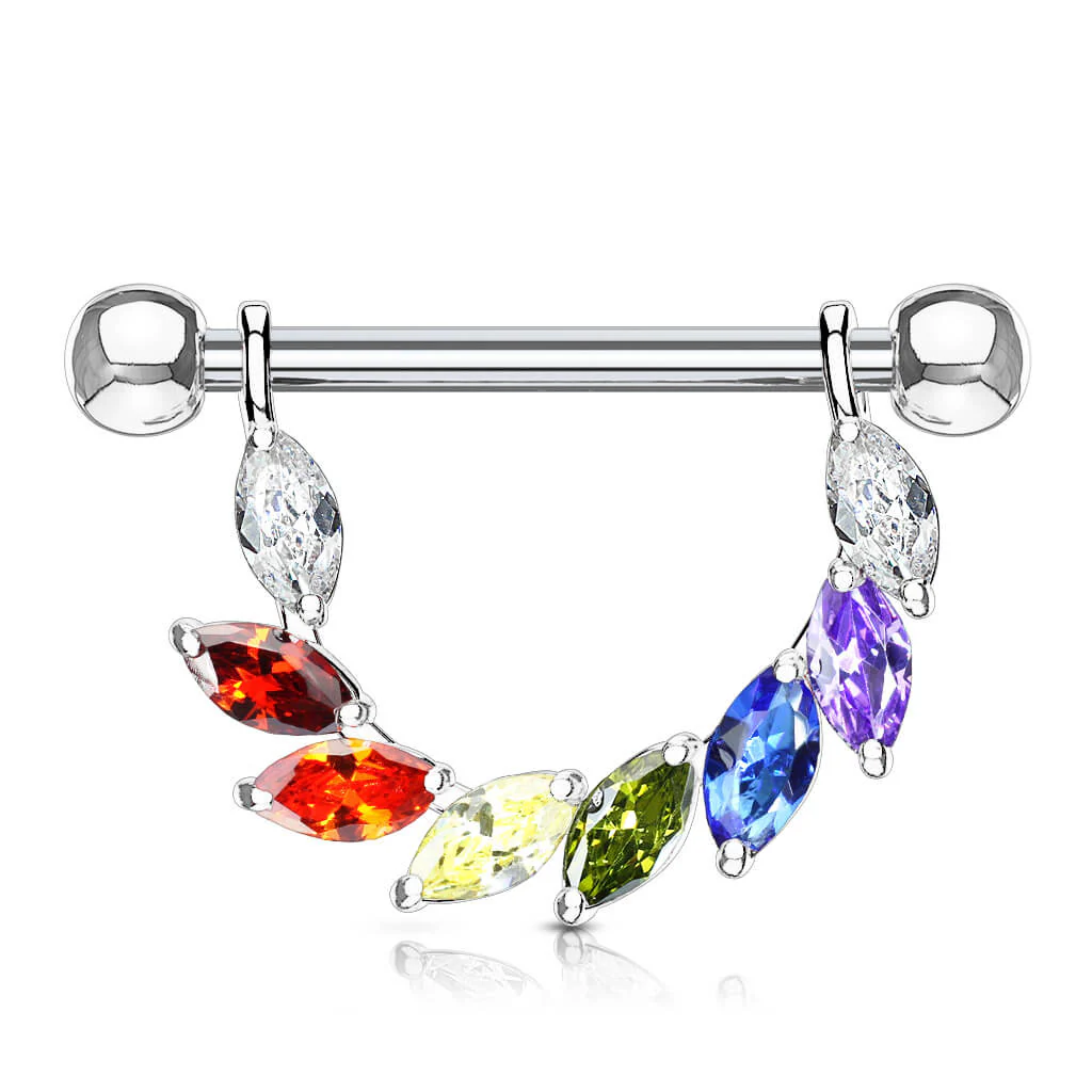 Nippelpiercing Blätter Zirkonia - Image 7