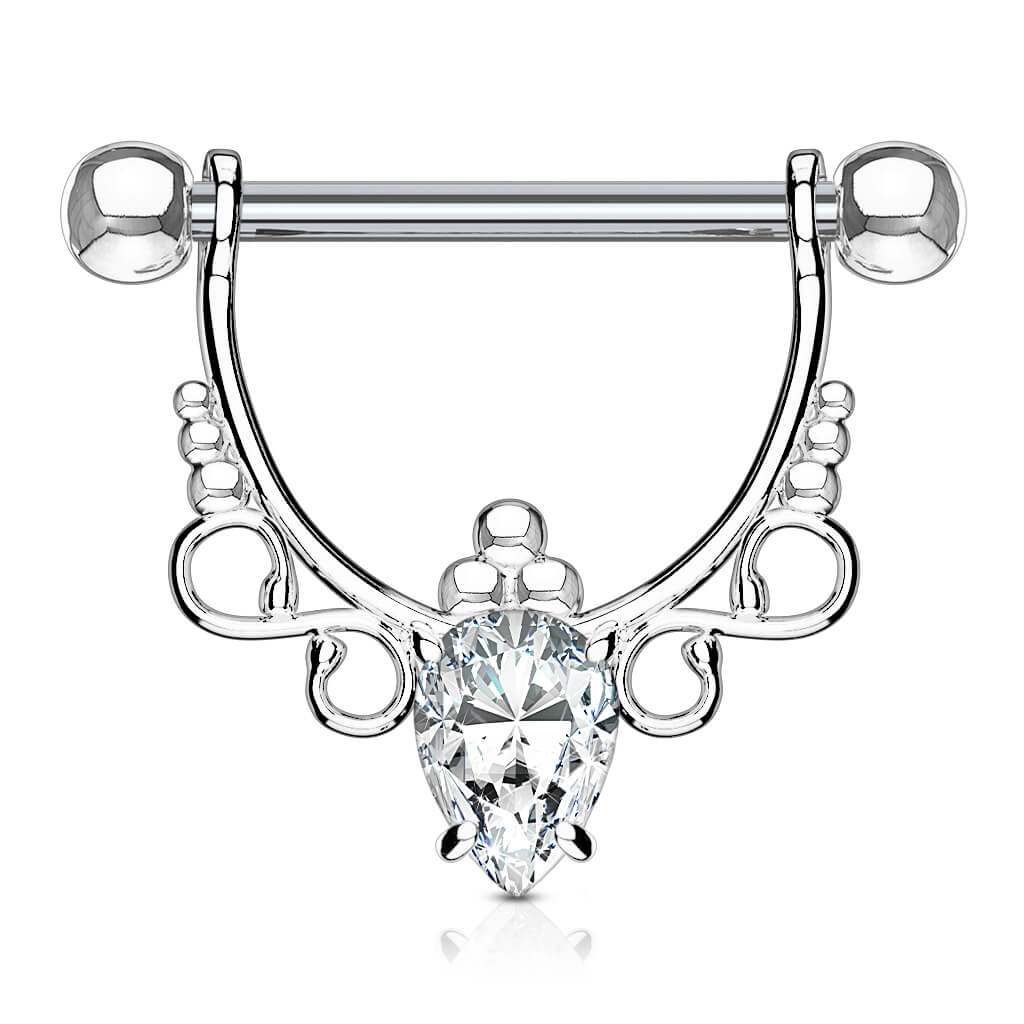 Nippelpiercing Tropfen beweglich Zirkonia - Image 2