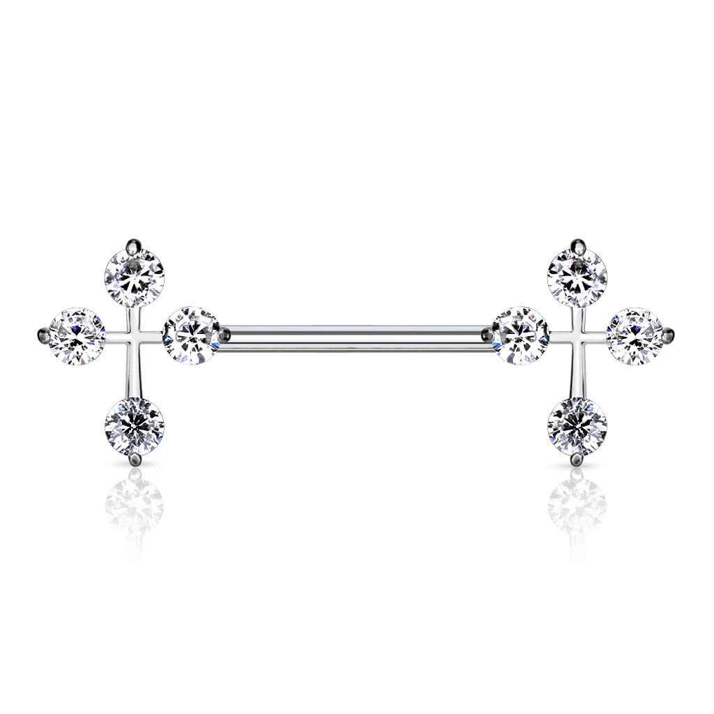 Nippelpiercing Kreuz Zirkonia - Image 2