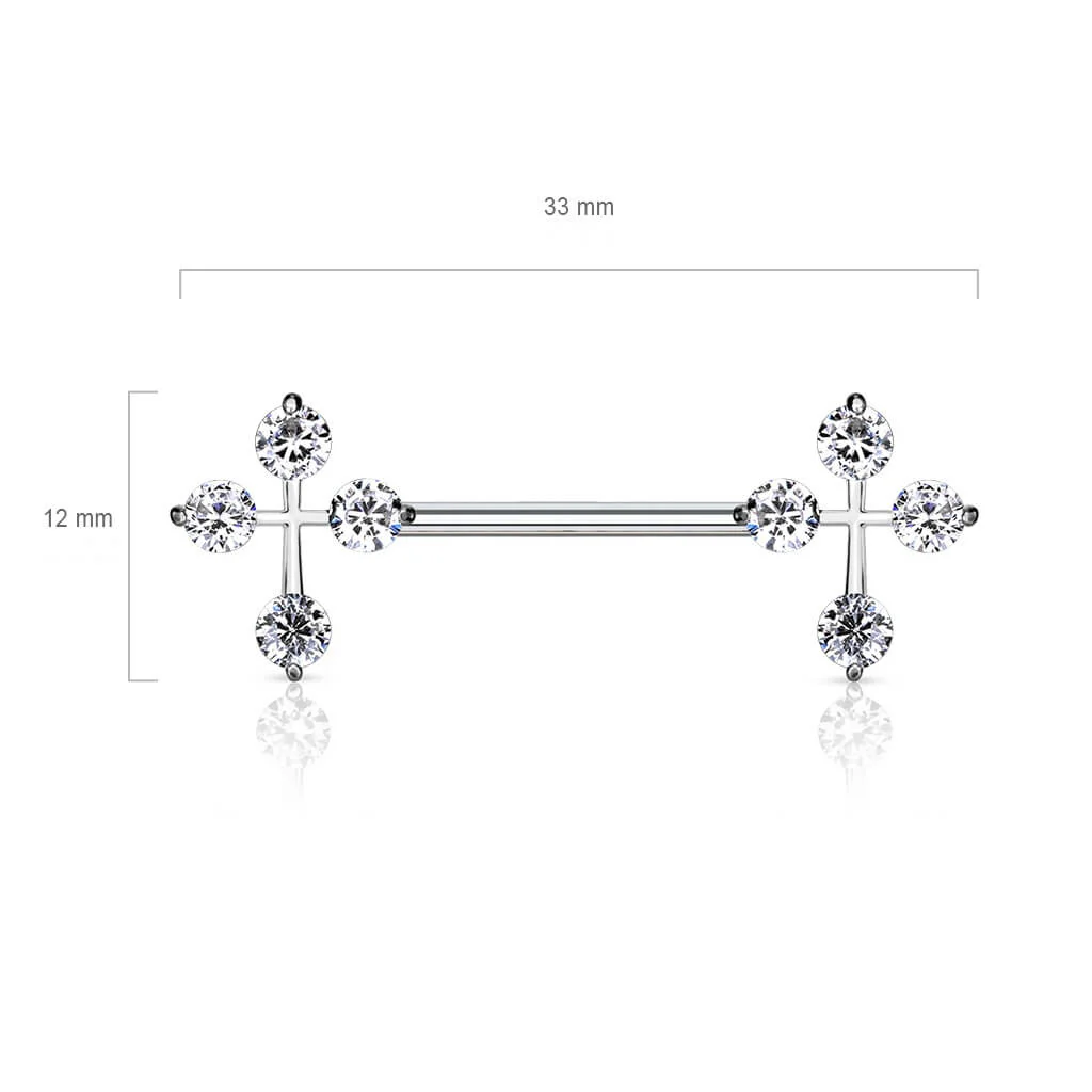 Nippelpiercing Kreuz Zirkonia - Image 3