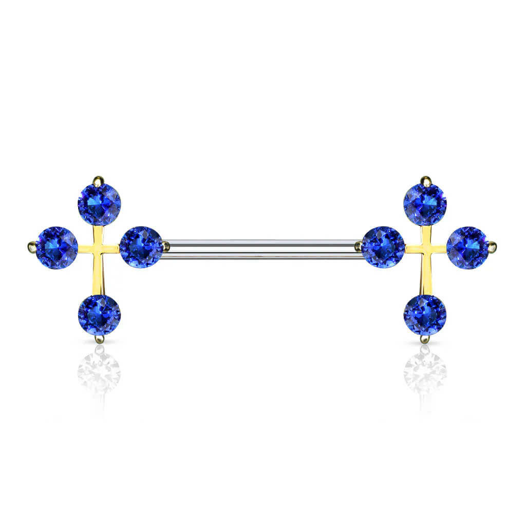 Nippelpiercing Kreuz Zirkonia - Image 4