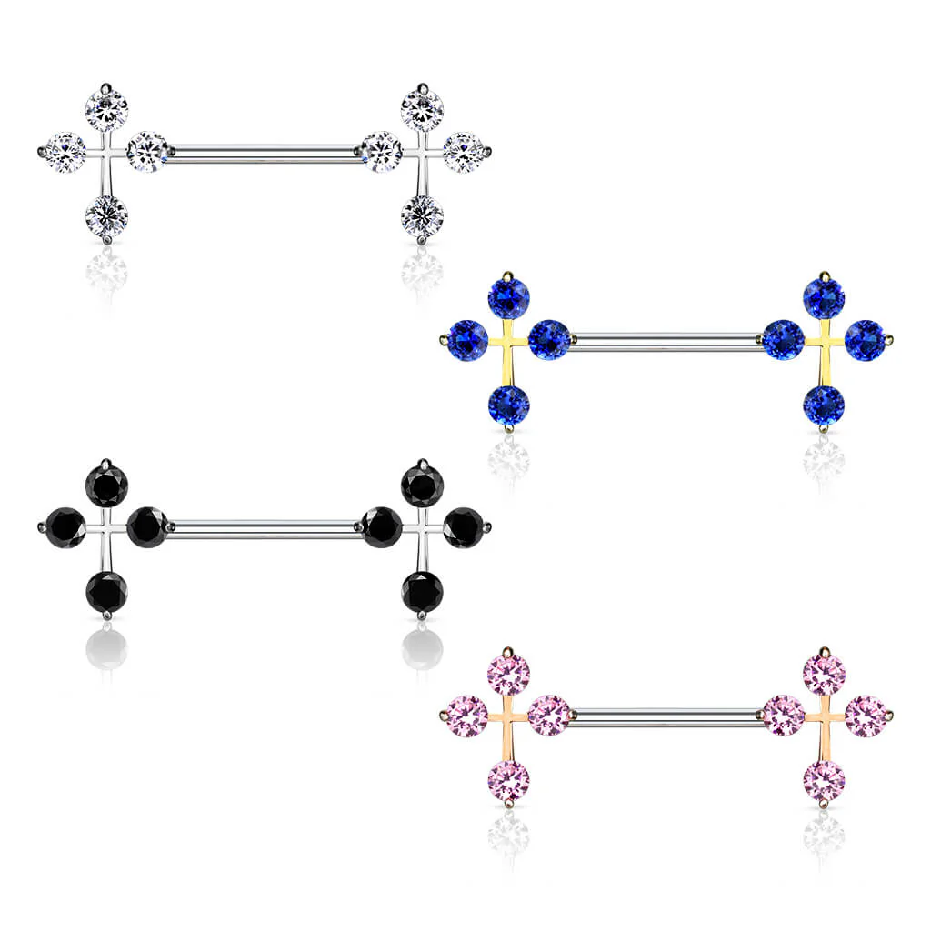 Nippelpiercing Kreuz Zirkonia - Image 5
