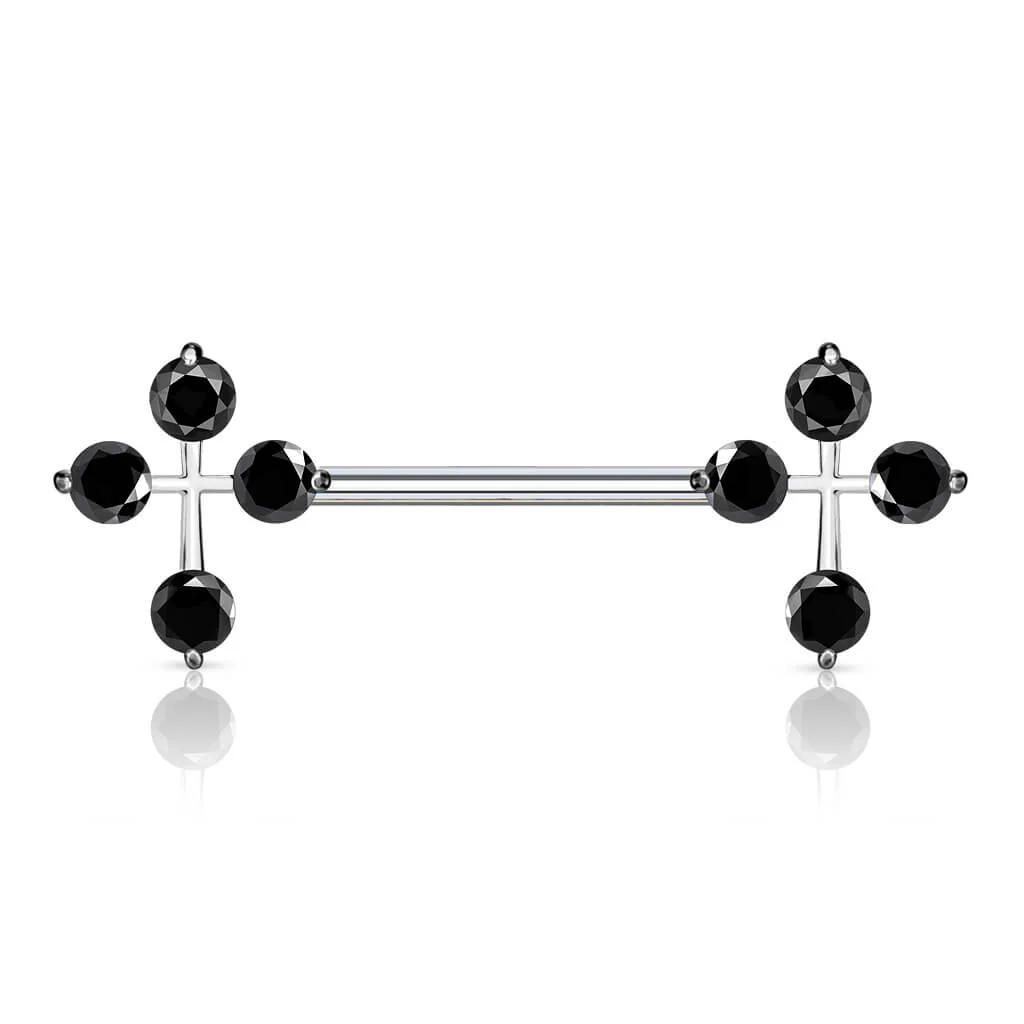 Nippelpiercing Kreuz Zirkonia - Image 6