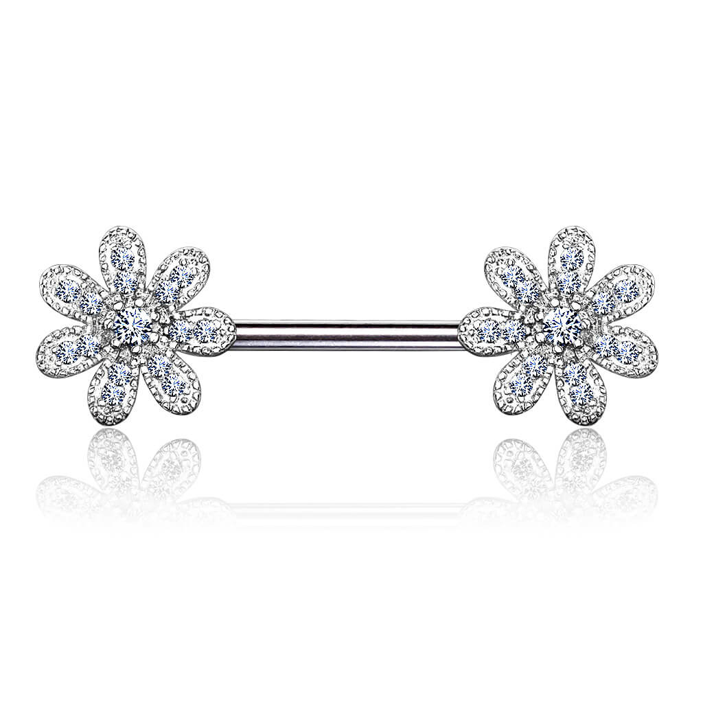 Nippelpiercing Blumen Zirkonia - Image 2