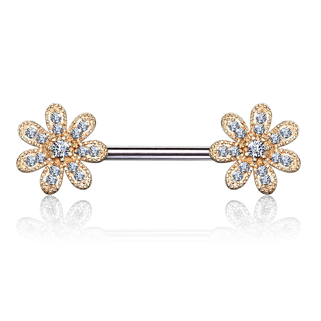 Nippelpiercing Blumen Zirkonia - Image 7