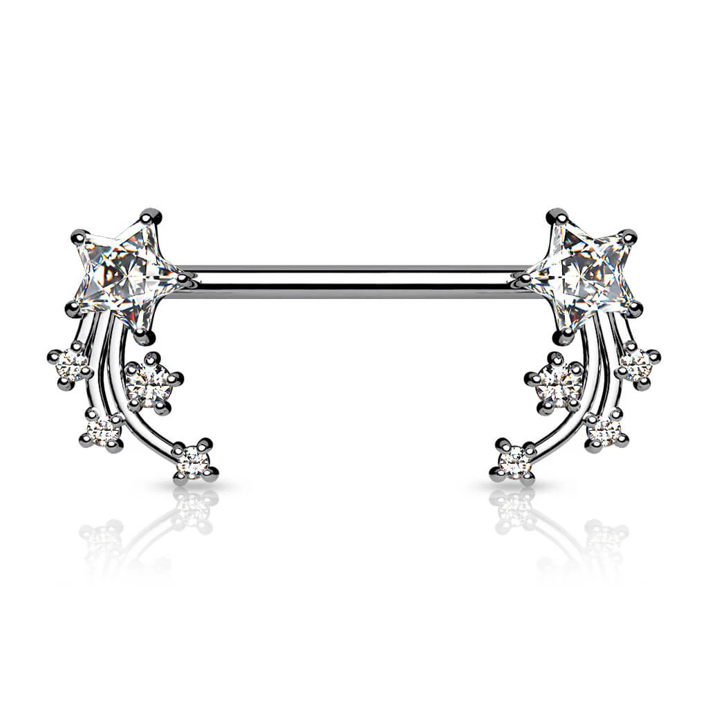 Nippelpiercing Sternschnuppe Zirkonia Silber - Image 2