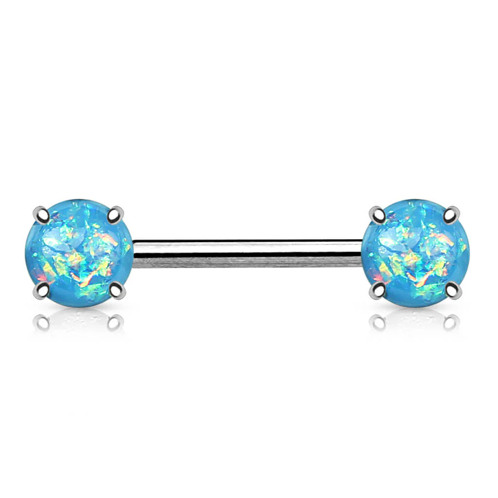 Nippelpiercing Opal Silber - Image 6