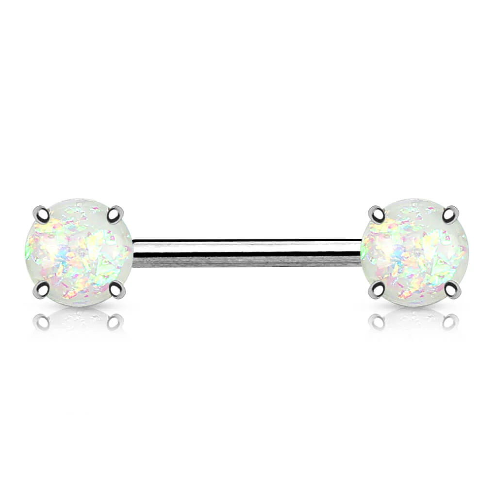 Nippelpiercing Opal Silber - Image 7